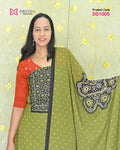 Green Chiffon Printed Unstitched Salwar Suit Material – Printed Fabric Detail | DD1005 | Dritha Designs