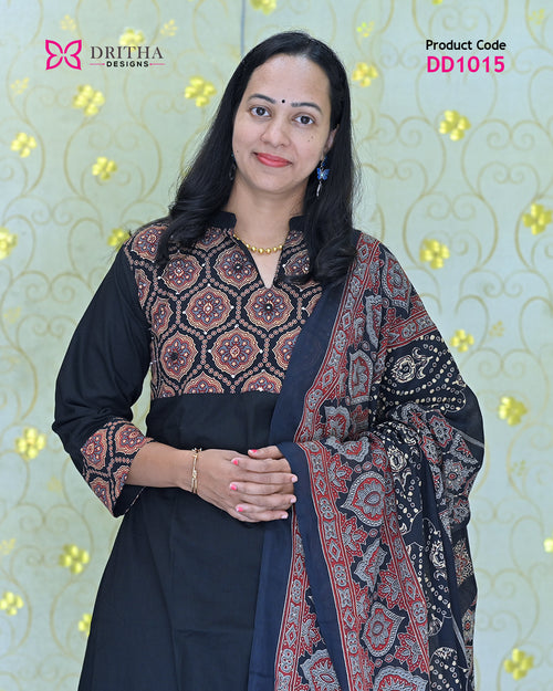 Black Cotton Salwar Set – Close-Up | DD1015 | Dritha Designs