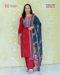 Maroon Cotton Salwar Suit Set – Full View | DD1016 | Dritha Designs